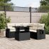 Set mobilier de grădină cu perne, 6 piese, negru, poliratan GartenMobel Dekor