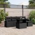 Set mobilier de grădină cu perne, 6 piese, negru, poliratan GartenMobel Dekor