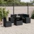 Set mobilier de grădină cu perne, 6 piese, negru, poliratan GartenMobel Dekor