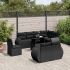 Set mobilier de grădină cu perne, 9 piese, negru, poliratan GartenMobel Dekor
