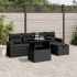 Set mobilier de grădină cu perne, 6 piese, negru, poliratan GartenMobel Dekor