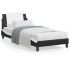 Cadru de pat cu tăblie negru și alb 180x200cm piele artificială GartenMobel Dekor