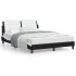 Cadru de pat cu tăblie negru și alb 180x200cm piele artificială GartenMobel Dekor