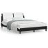 Cadru de pat cu tăblie negru și alb 180x200cm piele artificială GartenMobel Dekor
