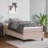 Pat box spring cu saltea, gri, 90x190 cm, piele ecologică GartenMobel Dekor