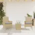 Set bistro cu perne, 3 piese, bej, poliratan și sticlă GartenMobel Dekor