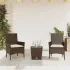 Set bistro cu perne, 3 piese, bej, poliratan și sticlă GartenMobel Dekor