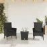 Set bistro cu perne, 3 piese, bej, poliratan și sticlă GartenMobel Dekor