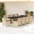 Set mobilier de grădină cu perne 9 piese gri poliratan & sticlă GartenMobel Dekor