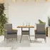 Set mobilier grădină cu perne 3 piese bej poliratan/lemn acacia GartenMobel Dekor