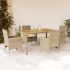 Set mobilier grădină cu perne 7 piese bej poliratan/lemn acacia GartenMobel Dekor