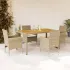 Set mobilier grădină cu perne 7 piese bej poliratan/lemn acacia GartenMobel Dekor