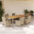 Set mobilier grădină cu perne 7 piese bej poliratan/lemn acacia GartenMobel Dekor