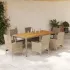 Set mobilier grădină cu perne 5 piese bej poliratan/lemn acacia GartenMobel Dekor