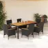 Set mobilier grădină perne 9 piese negru poliratan/lemn acacia GartenMobel Dekor