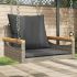 Bancă de balansoar cu perne, gri, 109x62x40 cm, poliratan GartenMobel Dekor