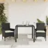 Set mobilier de grădină cu perne 5 piese negru poliratan&sticlă GartenMobel Dekor