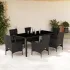Set mobilier de grădină cu perne 5 piese negru poliratan&sticlă GartenMobel Dekor