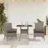 Set mobilier de grădină cu perne 5 piese negru poliratan&sticlă GartenMobel Dekor
