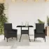 Set mobilier de grădină cu perne 5 piese negru poliratan&sticlă GartenMobel Dekor