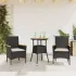 Set mobilier grădină perne 5 piese negru poliratan/lemn acacia GartenMobel Dekor