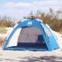 Cort camping 4 persoane gri impermeabil setare rapidă GartenMobel Dekor
