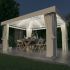 Pavilion cu perdele si șiruri lumini LED, alb crem, 3x3 m GartenMobel Dekor