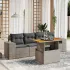 Set mobilier de grădină cu perne, 5 piese, negru, poliratan GartenMobel Dekor