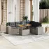 Set canapele de grădină cu perne, 7 piese, negru, poliratan GartenMobel Dekor
