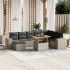 Set mobilier de grădină cu perne, 9 piese, negru, poliratan GartenMobel Dekor