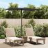 Umbrelă de soare exterior, stâlp aluminiu, negru, 180x110 cm  GartenMobel Dekor