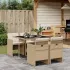 Set mobilier de grădină cu perne, 7 piese gri deschis poliratan GartenMobel Dekor