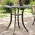 Masă de grădină, negru, 53x53x53 cm, aluminiu turnat GartenMobel Dekor