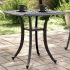 Masă de grădină, negru, 53x53x53 cm, aluminiu turnat GartenMobel Dekor
