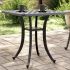 Masă de grădină, alb, 53x53x53 cm, aluminiu turnat GartenMobel Dekor