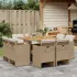 Set de masă pentru grădină, 9 piese, cu perne, bej, poliratan GartenMobel Dekor