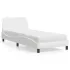 Pat cu saltea, alb, 100x200 cm, piele ecologică GartenMobel Dekor