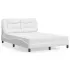 Pat cu saltea, alb, 90x190 cm, piele ecologică GartenMobel Dekor