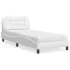 Pat cu saltea, alb, 90x190 cm, piele ecologică GartenMobel Dekor