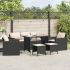 Set mobilier de grădină cu perne, 6 piese, negru, poliratan GartenMobel Dekor
