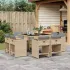 Set mobilier grădină cu perne, 15 piese, bej combinat poliratan GartenMobel Dekor
