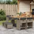 Set mobilier grădină cu perne, 9 piese, gri, poliratan GartenMobel Dekor