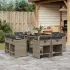 Set mobilier grădină cu perne, 15 piese, bej combinat poliratan GartenMobel Dekor