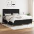 Pat box spring cu saltea, negru, 80x200 cm, textil GartenMobel Dekor