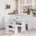 Set mobilier de bucătărie, 3 piese, alb, lemn masiv de pin GartenMobel Dekor