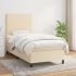 Pat box spring cu saltea, crem, 200x200 cm, textil GartenMobel Dekor