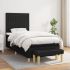 Pat box spring cu saltea, negru, 160x200 cm, textil GartenMobel Dekor