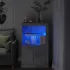 Dulap lateral cu lumini LED, gri beton, lemn prelucrat GartenMobel Dekor