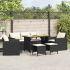 Set mobilier de grădină cu perne, 6 piese, negru, poliratan GartenMobel Dekor