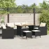 Set mobilier de grădină cu perne, 6 piese, negru, poliratan GartenMobel Dekor